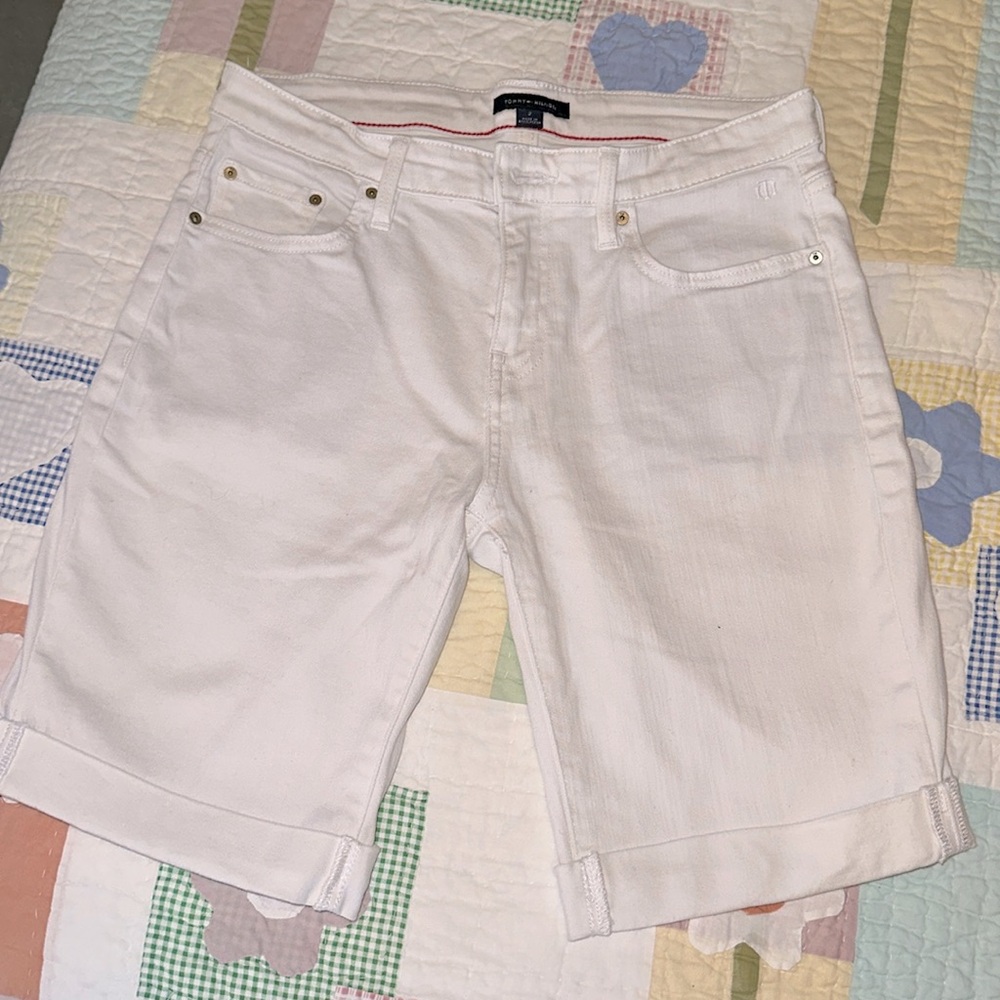 White Jean shorts